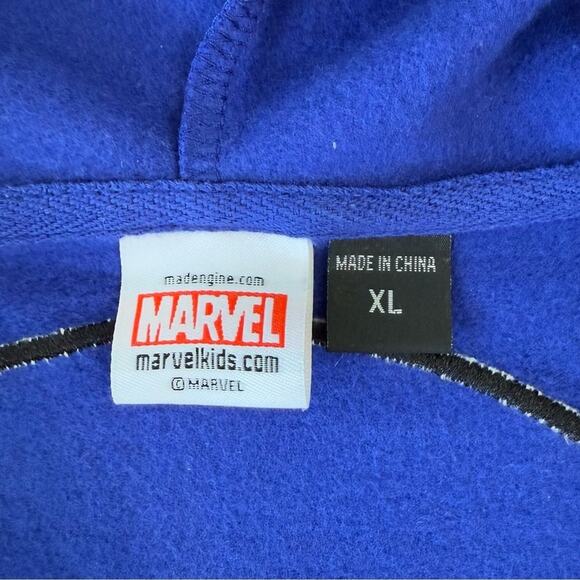 Marvel Kids Disney Captain America Steve Rogers Shield Costume Zip Hoodie Sz XL - Picture 7 of 9